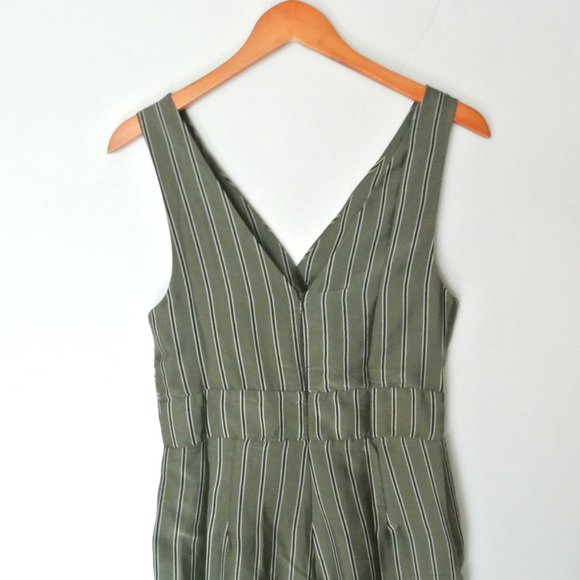 4SI3NNA Sonya Green Stripe Cutout Jumpsuit M - Picture 13 of 14